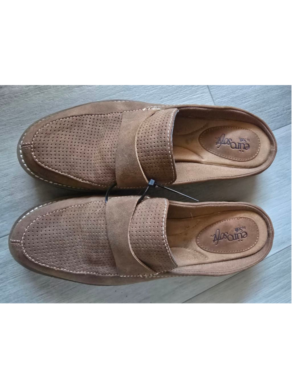 Women's Eurosoft Brown Perforated Mules & Clogs Size 7.5